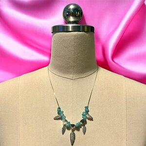 Gold Turquoise Charm Necklace